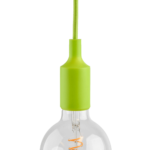 Grön lamphållare med sladd