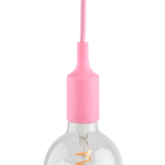 Rosa lamphållare med sladd